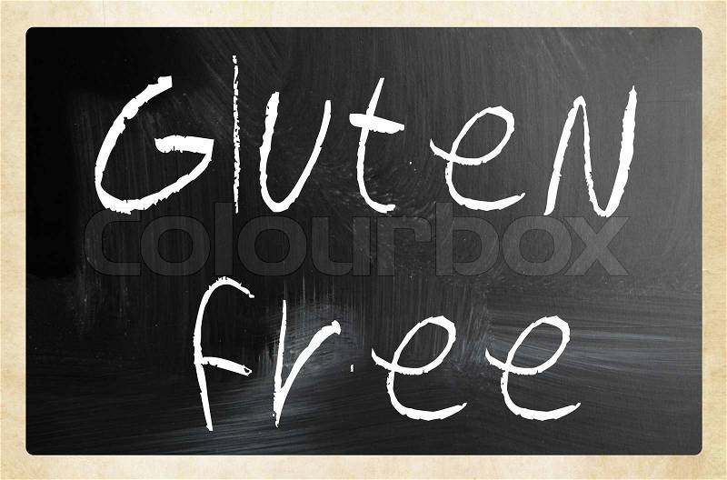 Gluten free diet concept - handwritten with white chalk on a blackboard, stock photo