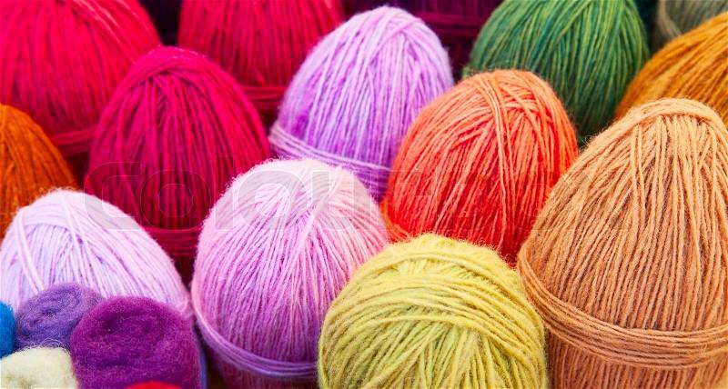 Colorful yarn ready for knitting, stock photo