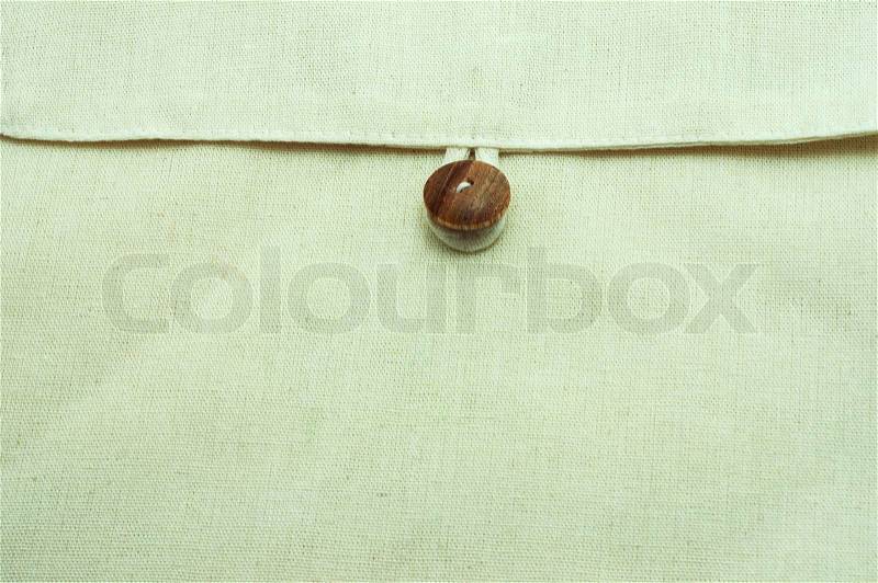 Natural canvas bag ,wood button, stock photo