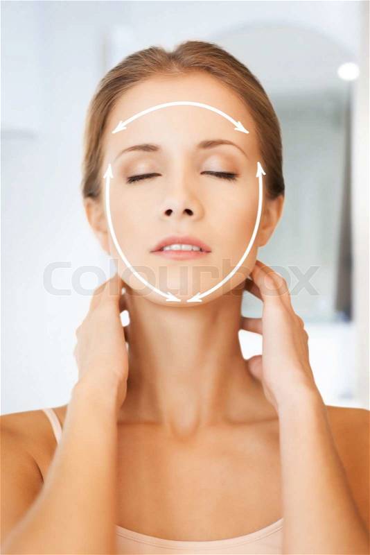Picture of beautiful woman ready for cosmetic surgery, stock photo