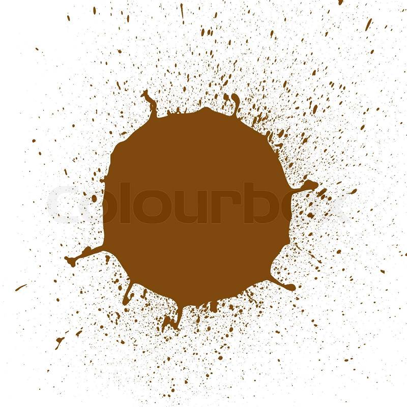 Coffee drop on white paper, stock photo