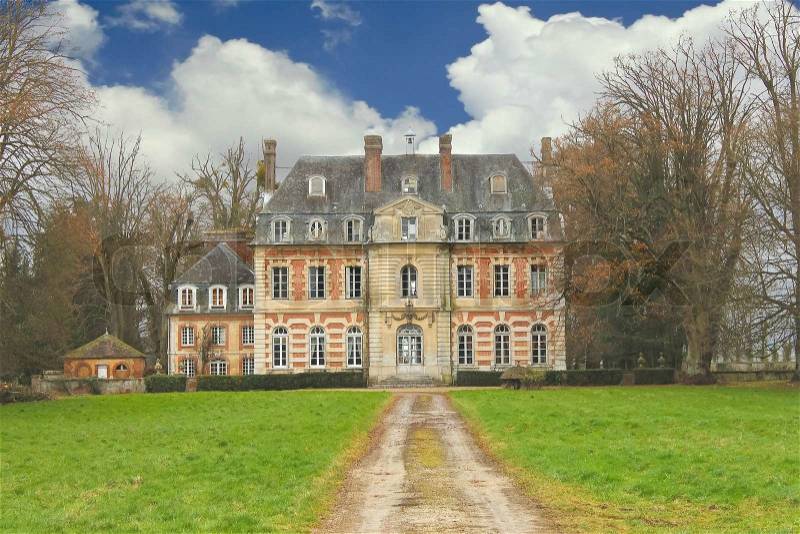 The old mansion in the park. France, stock photo