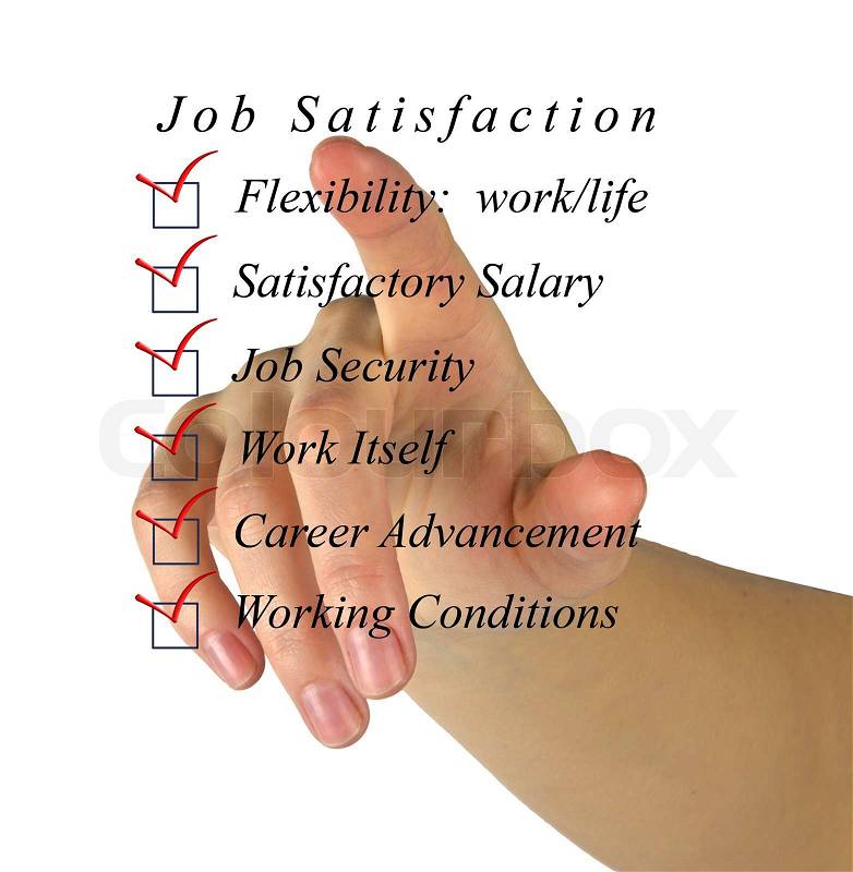 Job satisfaction list, stock photo