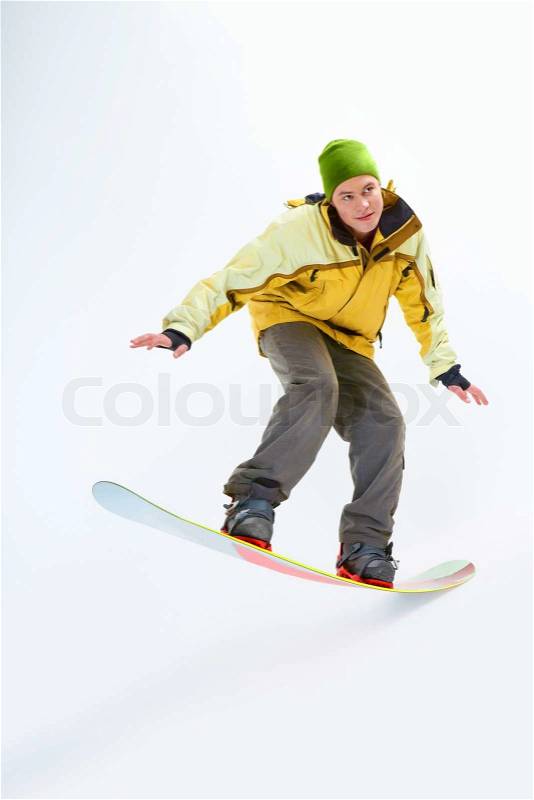 Snowboarding man, stock photo