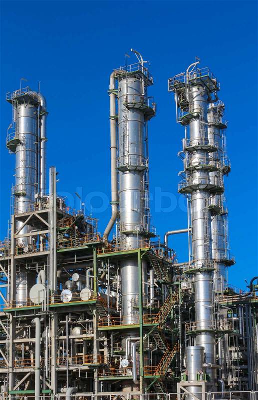 Chemical factory in summer day, stock photo