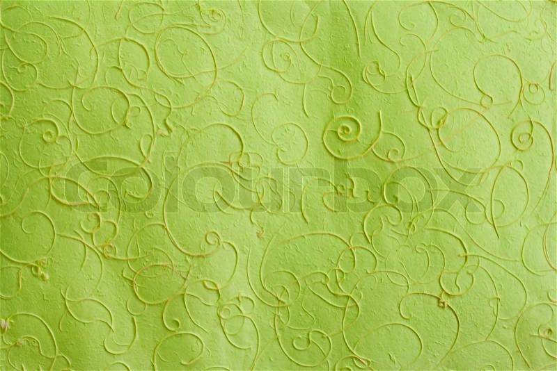 Green mulberry paper with line pattern background, stock photo