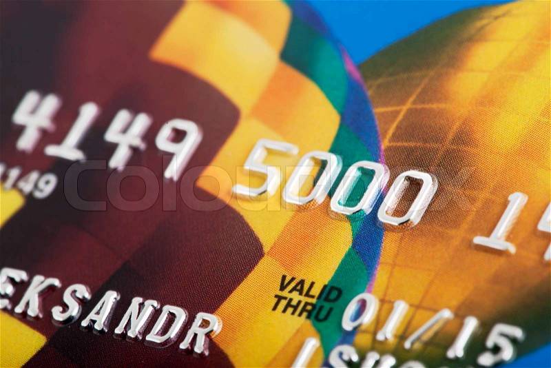 Macro shot of credit card, business concept, stock photo
