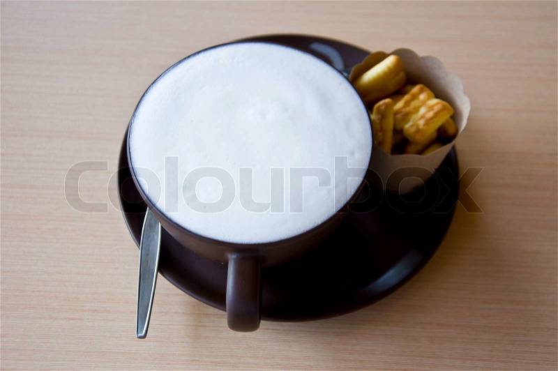 Hot milk for healthy food, stock photo