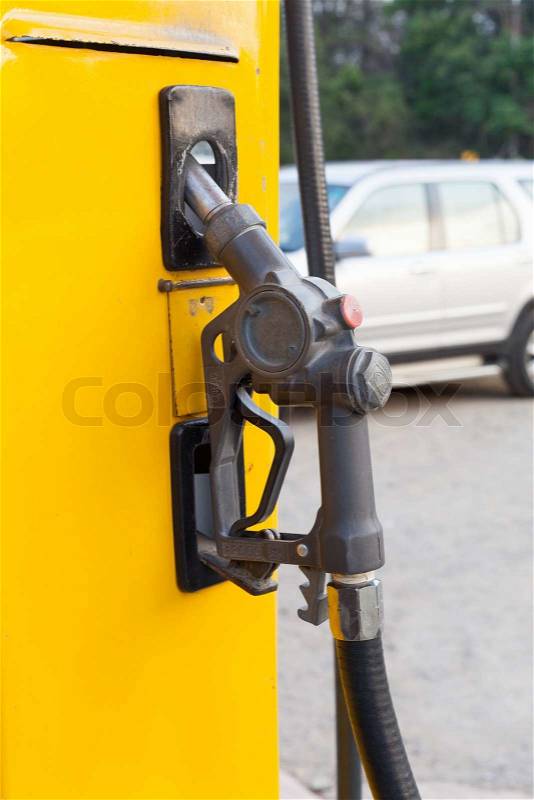 Close up the old Gas pump nozzles, stock photo
