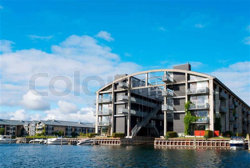 Modern flat building at Copenhagen Denmark, stock photo
