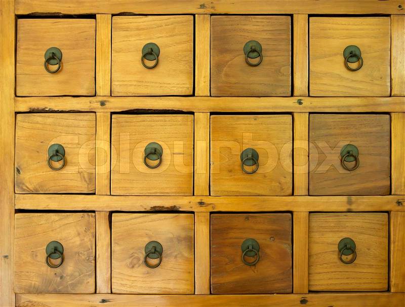 The old wooden drawer, stock photo