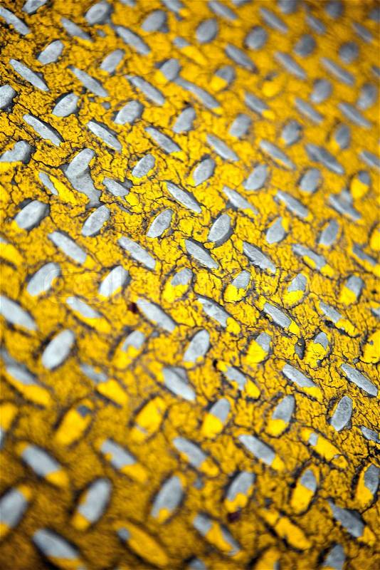 Yellow Diamond Plate Metal, stock photo