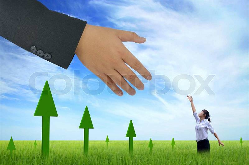 Helping hand for business, stock photo