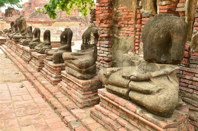 No head buddha Image, Ayutthaya,Thailand, stock photo