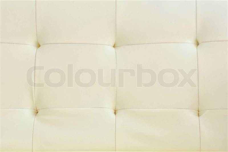 White leather upholstery, stock photo