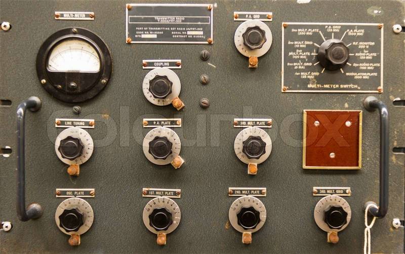 Vintage instrument panel, stock photo