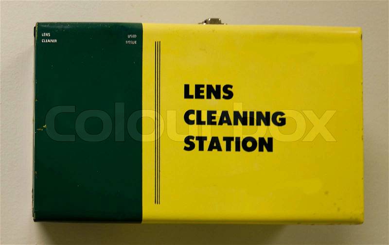 First aid eye wash station, stock photo