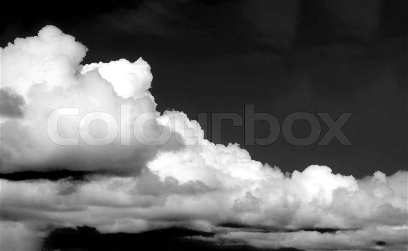 White clouds on black background, stock photo