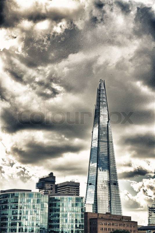 LONDON - SEP 29:Shard London Bridge ,it is the tallest building in the European Union. It is also the second-tallest free-standing structure in the United Kingdom on September 29 2012, London, stock photo