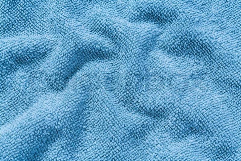 Close up Blue micro fiber cloth texture, stock photo