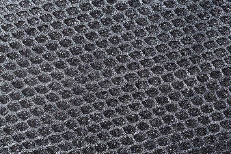 Close up cloth net texture inside handbag, stock photo