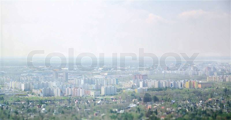 Aerial view of urban area, stock photo