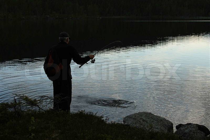 Trout fishing, stock photo