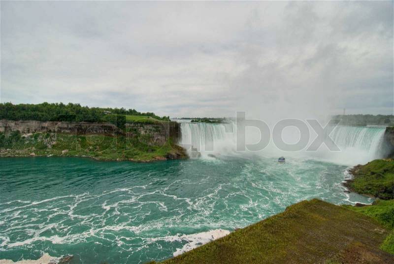 Detail of famous Niagara Falls on the Canadian Side, stock photo