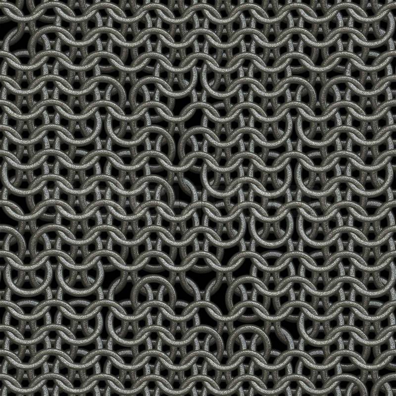 Seamless computer generated metal chain mail texture damaged, stock photo