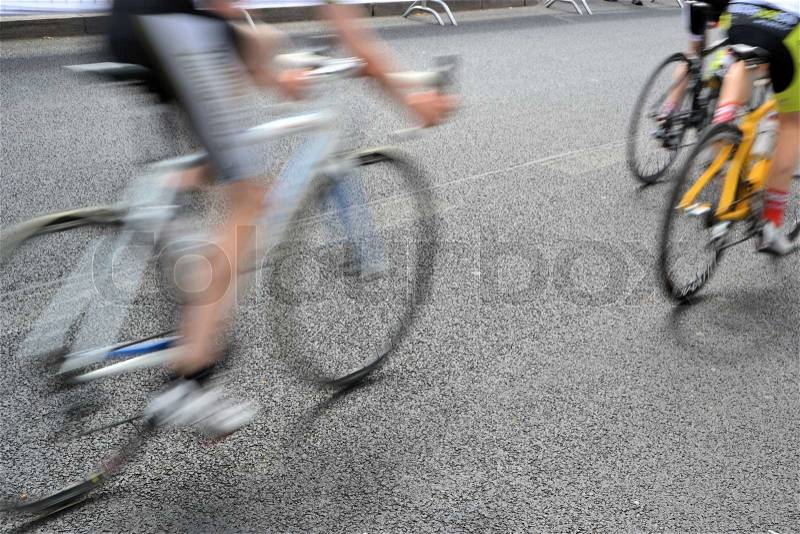 A bicycle race through the streets of Berlin, stock photo