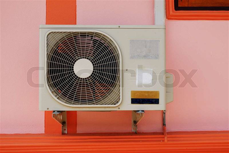 Condenser fan air on the wall, stock photo