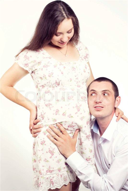 Young pregnant couple, stock photo