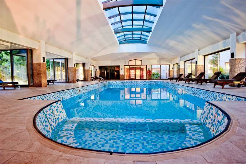 Covered winter pool. SPA, stock photo