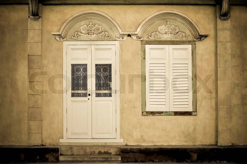 Vintage door and windows, stock photo