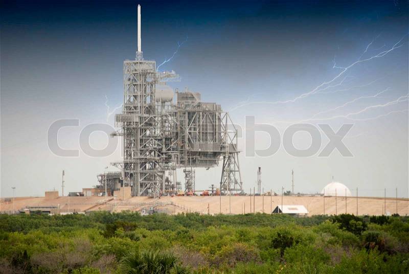 Storm over Cape Canaveral, Florida, stock photo