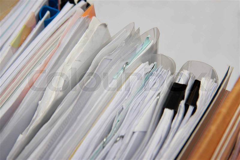 Background of heap of paper in office, stock photo