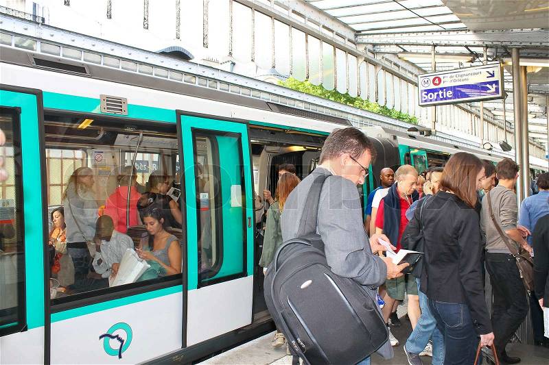 PARIS - JULY 10: Paris Metro station on July 10, 2012 in Paris, France. Paris Metro is one of the largest in the world, stock photo