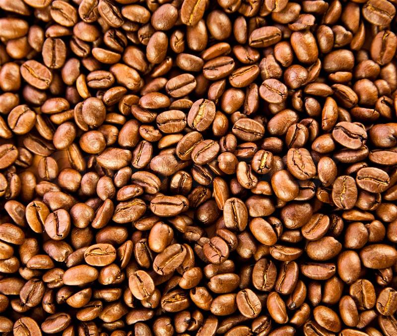 Brown coffee, background texture. roasted coffee beans. Brown coffee beans, close-up of coffee beans for background and texture, stock photo