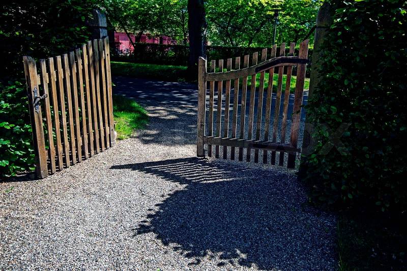 Open gate fro the park, stock photo