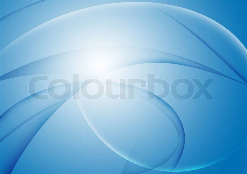 Abstract curve lines, blue background, stock photo