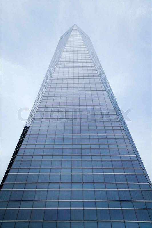MADRID, SPAIN - MARCH 10 Cuatro Torres Business Area CTBA, in Madrid, Spain, on March 10, 2013. The Glass Tower skyscraper, was designed by architect Cesar Pelli and is the tallest building of Spain, stock photo