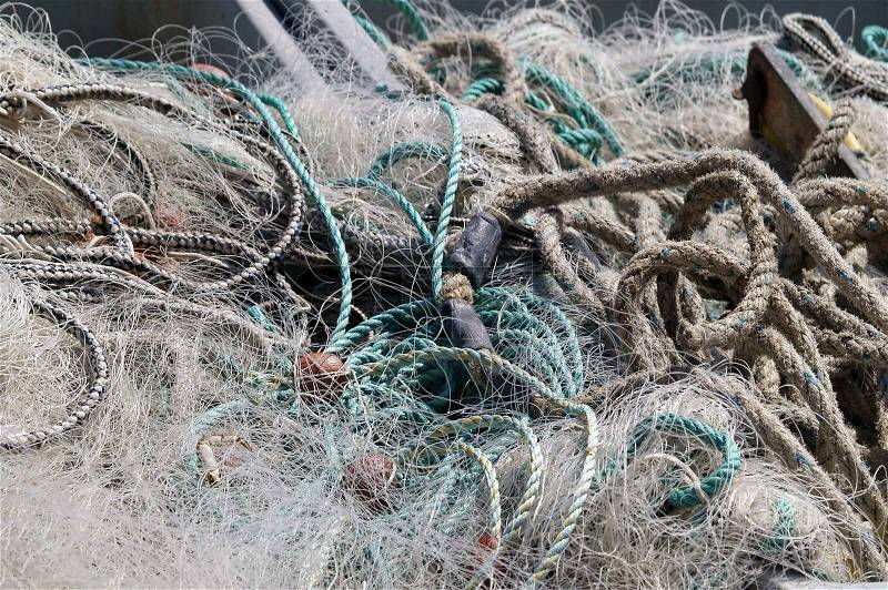 fishing net with floats, stock photo