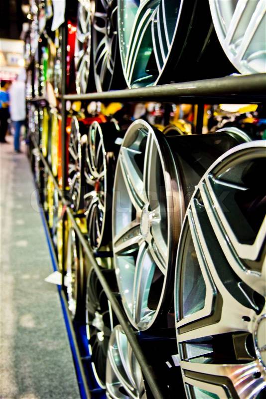 Steel alloy car disks, stock photo