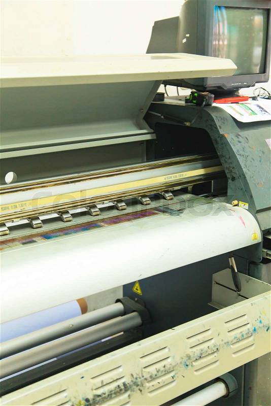 Large format outdoor ink jet printer, stock photo