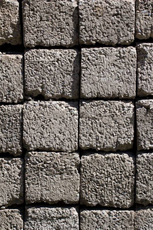 Background of bricks cinder block, stock photo