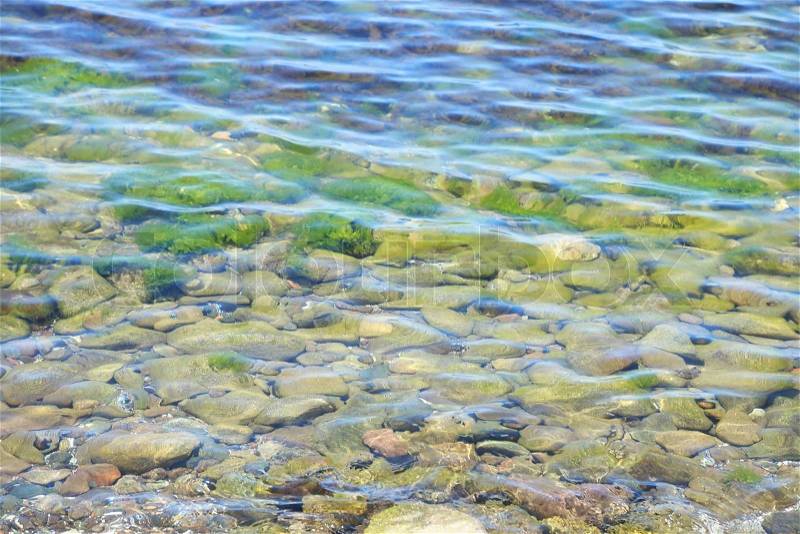 Marine shallow water Stones underwater, stock photo
