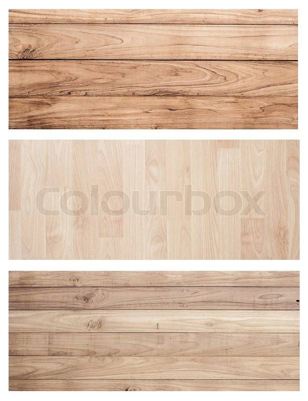 Collection Set Brown wood plank wall texture background banner for website or template, stock photo