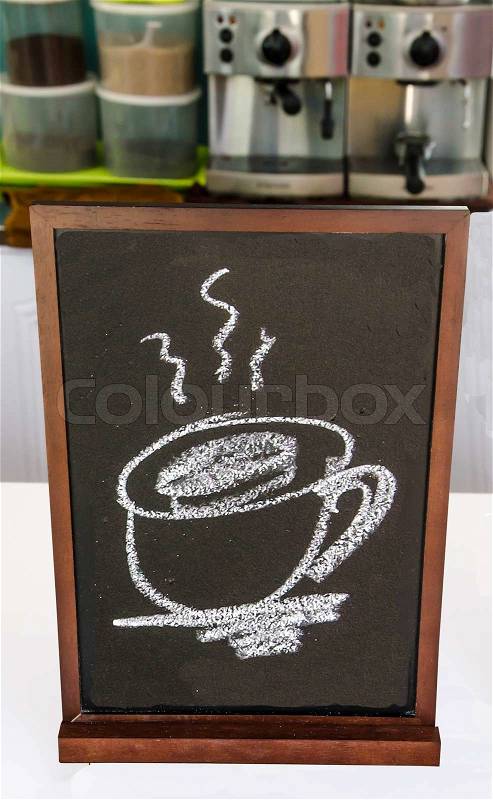 Blackboard of menu coffee in coffeeshop, stock photo