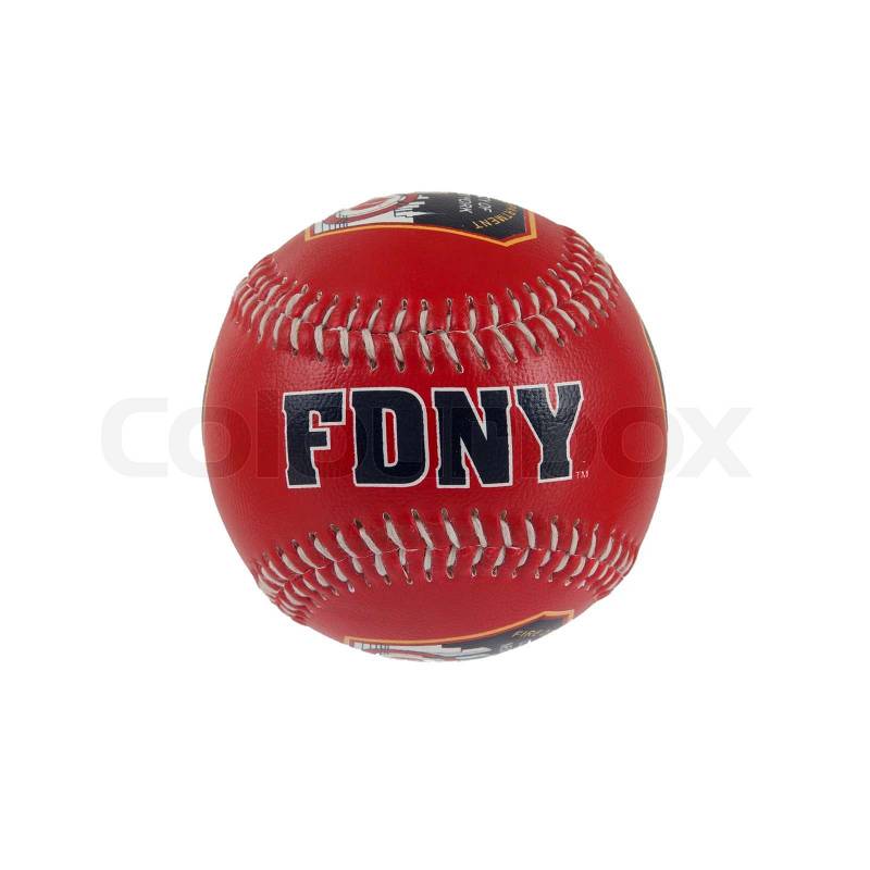 Baseball isolated on white with clipping path, FDNY, stock photo
