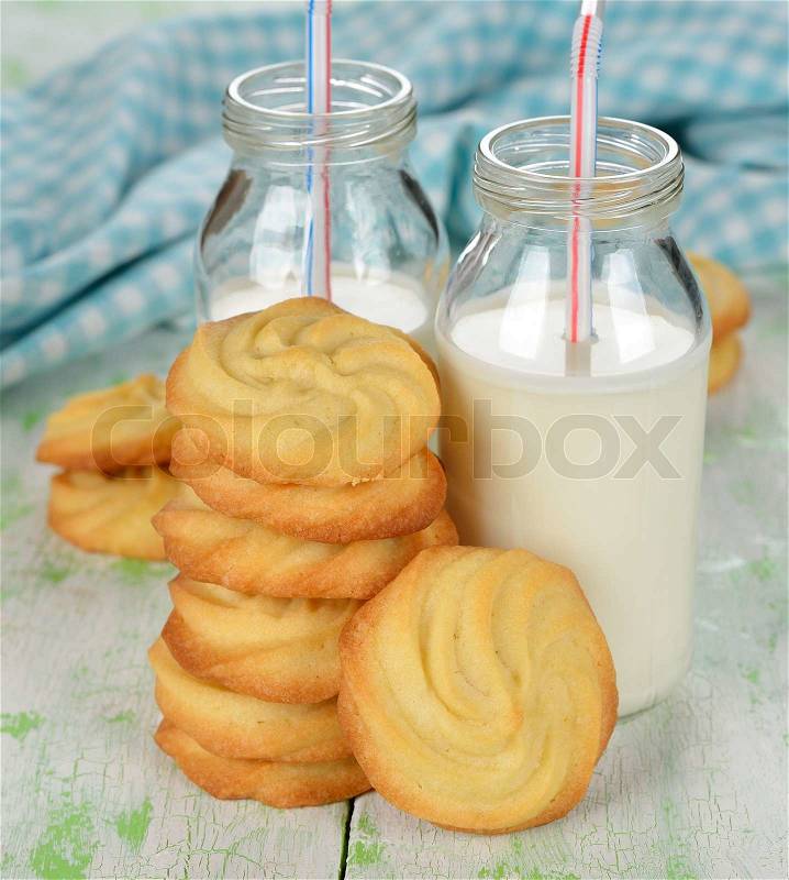 Cookies and milk, stock photo